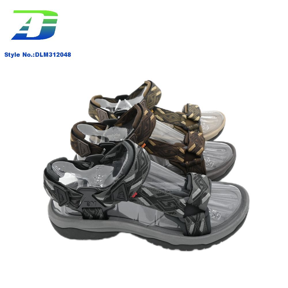 Custom Ribbon Pattern Outdoor Anti Slip Leisure Sandal Summer Shoes for Men