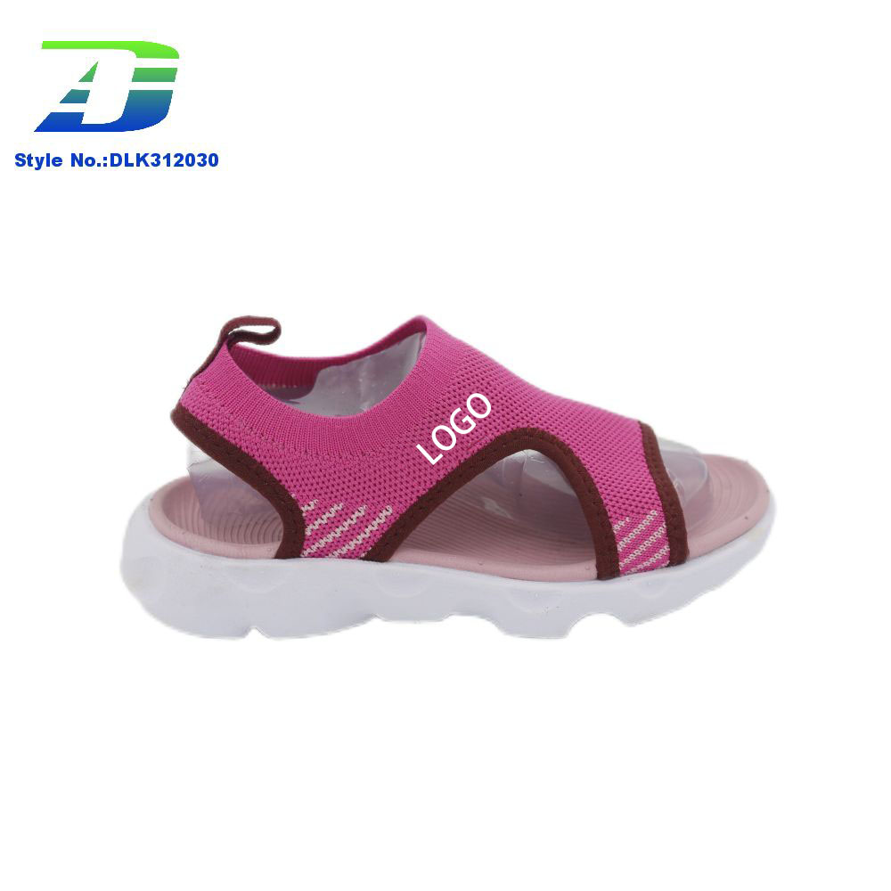 Summer New Boys and Girls Flyknit Fabric Outdoor Sandal Comfortable and Versatile Beach Shoes