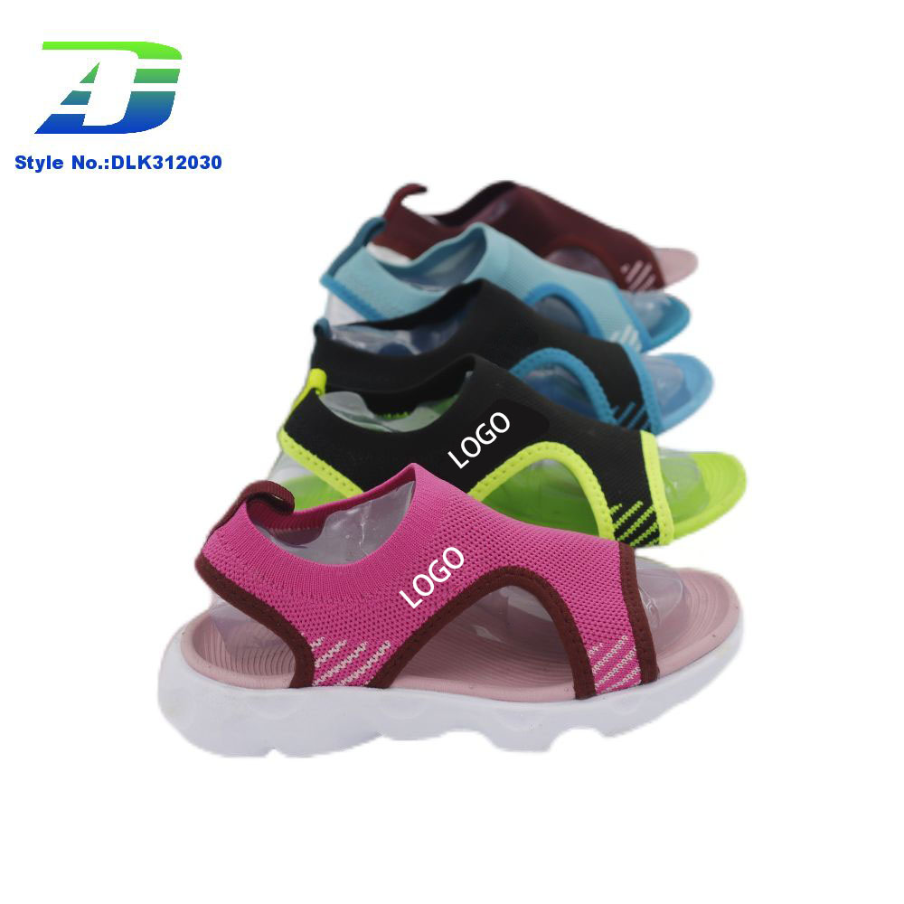 Summer New Boys and Girls Flyknit Fabric Outdoor Sandal Comfortable and Versatile Beach Shoes