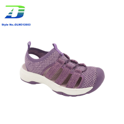 Summer New Flyknit Fabric Beach Shoes Comfortable and Breathable Women's Sandal