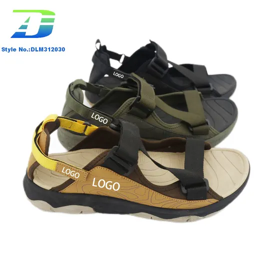 Summer New Men's Minimalist Beach Shoes PU and Webbing Upper Comfortable Casual Sandal