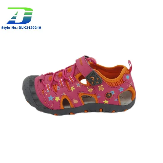 Summer New Hollow Breathable Close Toe Sports Sandal for Children's Outdoor Shoes