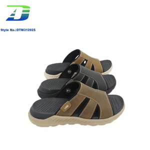 Summer Modern Stylish Men's Comfortable Leather Upper Outdoor Slippers Casual Flat Sandal