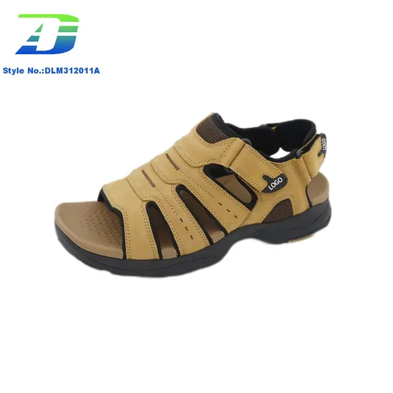 Men's Genuine Leather Upper Shoes Anti Slip Wear Resistant Comfortable Breathable Outdoor Sandal for Summer