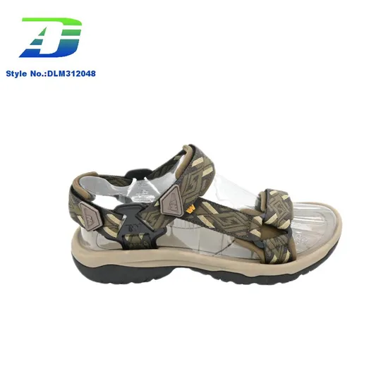Custom Ribbon Pattern Upper Outdoor Anti Slip Leisure Sandal Summer Shoes for Men