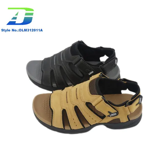 Men's Genuine Leather Upper Shoes Anti Slip Wear Resistant Comfortable Breathable Outdoor Sandal for Summer
