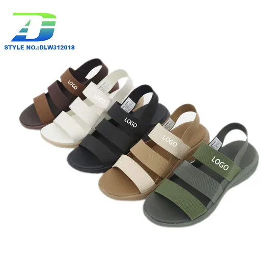 Custom Factory Summer New Women's Casual Elastic Webbing School Shoes Comfortable and Leisure Outdoor Walking Sandal