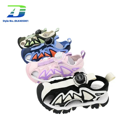2024 New Outdoor Boys and Girls' Shoes Hollow Breathable Baotou Sports Sandal
