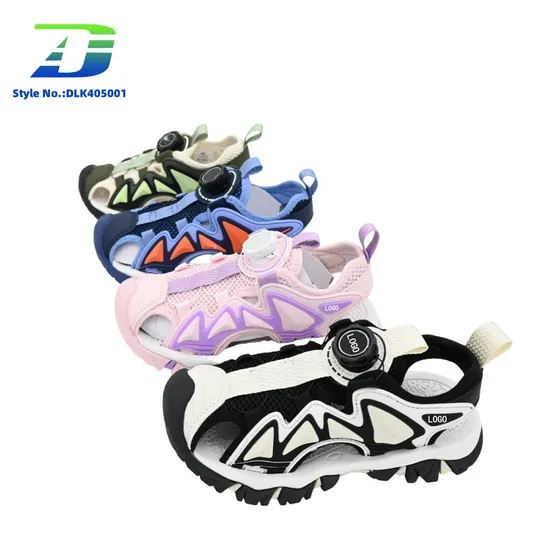 2024 New Outdoor Boys and Girls' Shoes Hollow Breathable Baotou Sports Sandal