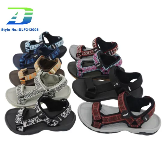 Custom Pattern Webbing Upper Women Men's Lightweight Sandals Outdoor Casual Sandal for Beach Travel
