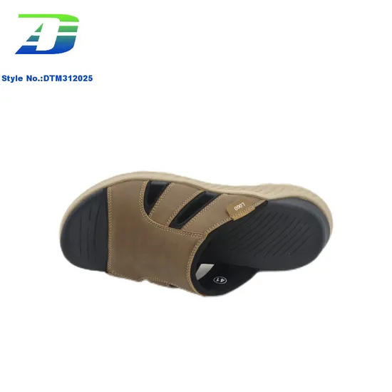 Summer Modern Stylish Men's Comfortable Leather Upper Outdoor Slippers Casual Flat Sandal